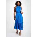 Morgan - Avondjurk - Blauw - Satijn - Mouwloos - Middellang