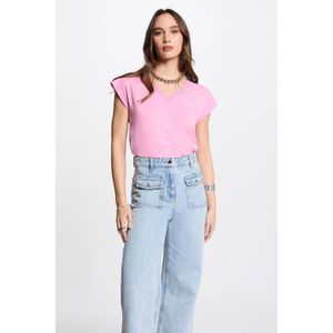 Morgan - Top - Roze - Linnen en Polyester