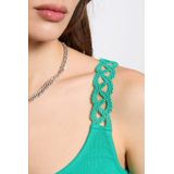 Morgan - Mouwloze Top - Turquoise