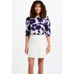 Morgan - Top - Ecru - Driekwart Ballonmouwen - Ronde Hals