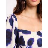 Morgan - RYAO - Jurk - Ecru/Aubergine - 3/4 Lengte - Bloemenprint