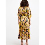 Morgan - Jurk - Geel - Polyester - Driekwart Mouwen