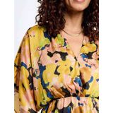 Morgan - Jurk - Geel - Polyester - Driekwart Mouwen