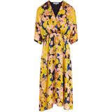 Morgan - Jurk - Geel - Polyester - Driekwart Mouwen