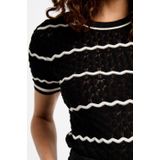 Morgan - Fijn Gebreide Trui - Zwart - Ajour