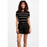 Morgan - Fijn Gebreide Trui - Zwart - Ajour