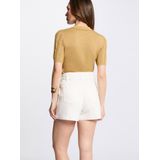 Morgan - MCABI - Trui - Mosterd - Geribbelde Kraag - Lange Mouw