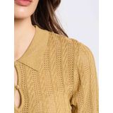 Morgan - MCABI - Trui - Mosterd - Geribbelde Kraag - Lange Mouw