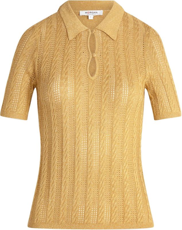 Morgan - MCABI - Trui - Mosterd - Geribbelde Kraag - Lange Mouw