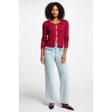 Morgan - Vest - Donkerrood - Rib Gebreid