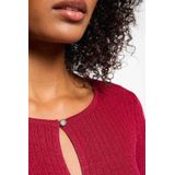 Morgan - Vest - Donkerrood - Rib Gebreid