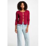 Morgan - Vest - Donkerrood - Rib Gebreid