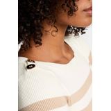 MORGAN - Gebreide Trui - Ivoor/Marine - Viscose