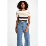 MORGAN - Gebreide Trui - Ivoor/Marine - Viscose