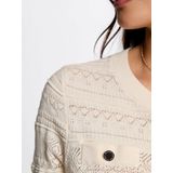 Morgan - Gebreid Vest - Crème - Lange Mouw - Normale Pasvorm