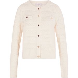 Morgan - Gebreid Vest - Crème - Lange Mouw - Normale Pasvorm