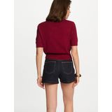 Morgan - Gebreid Vest - Donkerrood - Korte Mouwen - Ronde Hals