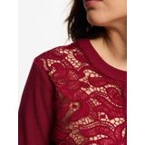 Morgan - Gebreid Vest - Donkerrood - Korte Mouwen - Ronde Hals