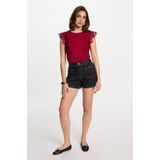 Morgan - Mouwloze Top - Donkerrood