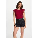 Morgan - Mouwloze Top - Donkerrood