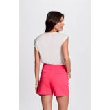 Morgan - Top - Wit - Katoen - Korte Mouwen - V-hals