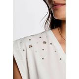 Morgan - Top - Wit - Katoen - Korte Mouwen - V-hals