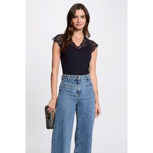 MORGAN - T-shirt - Marineblauw - Korte Mouwen - Polyester