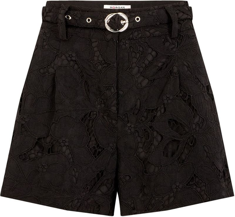 Morgan - Bandplooibroek - Zwart - Regular Fit - High Waist