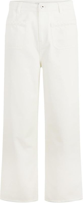 Morgan - 252-POPPY - Capri Broeken - Wit - Wide Leg - Mid Waist