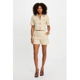 Morgan - Tweed Jasje - Ecru - Dames - Korte Mouwen - Klassieke Kraag