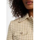 Morgan - Tweed Jasje - Ecru - Dames - Korte Mouwen - Klassieke Kraag