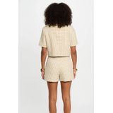 Morgan - Tweed Jasje - Ecru - Dames - Korte Mouwen - Klassieke Kraag