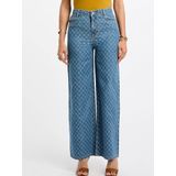 Morgan - Wide Leg Jeans - Medium Blue Denim - Regular Waist - Lange Lengte