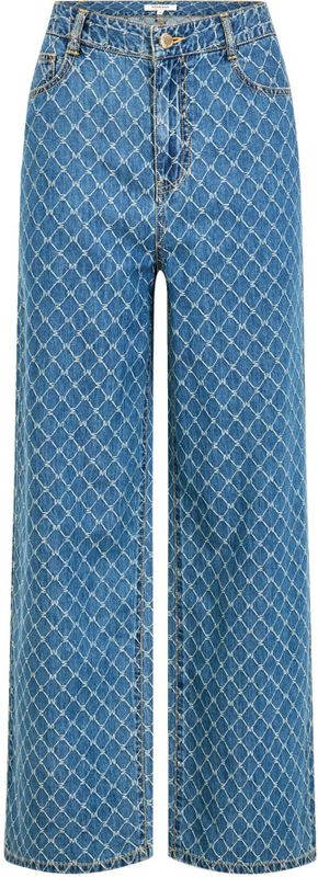 Morgan - Wide Leg Jeans - Medium Blue Denim - Regular Waist - Lange Lengte