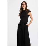 Morgan - 252-DODO - T-shirt - Zwart - Slanke Pasvorm - Kwartmouw