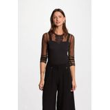 MORGAN T-shirts met lange mouwen, Zwart M, XS