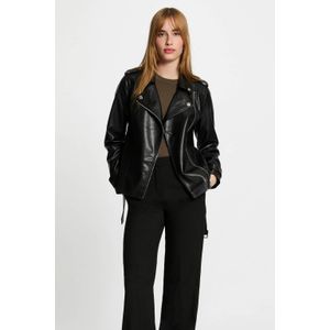 Morgan - Imitatieleren Bikerjack - Zwart