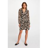 Morgan - Zomerjurk - Ecru - Korte Jurk - Lange Mouwen - V-hals