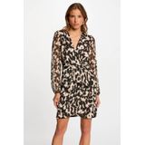 Morgan - Zomerjurk - Ecru - Korte Jurk - Lange Mouwen - V-hals