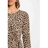 Morgan - Korte Jurk - Beige - Driekwart Mouwen - Ronde Hals