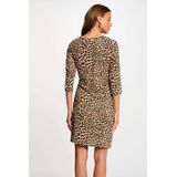 Morgan - Korte Jurk - Beige - Driekwart Mouwen - Ronde Hals