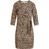 Morgan - Korte Jurk - Beige - Driekwart Mouwen - Ronde Hals