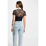 Morgan - Top - Marine - Korte Mouwen - V-hals