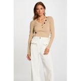 Morgan - Gebreide Trui - Beige - Fijn Gebreid