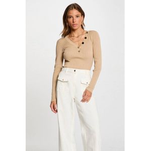 Morgan - Gebreide Trui - Beige - Fijn Gebreid