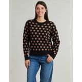 Morgan - Gebreide Trui - Zwart - Met Hartjes