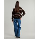 Morgan - Gebreide Trui - Zwart - Met Hartjes