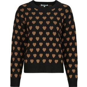 Morgan - Gebreide Trui - Zwart - Met Hartjes