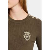 Morgan - Gebreide Trui - Kaki - Ribgebreid