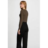 Morgan - Gebreide Trui - Kaki - Ribgebreid